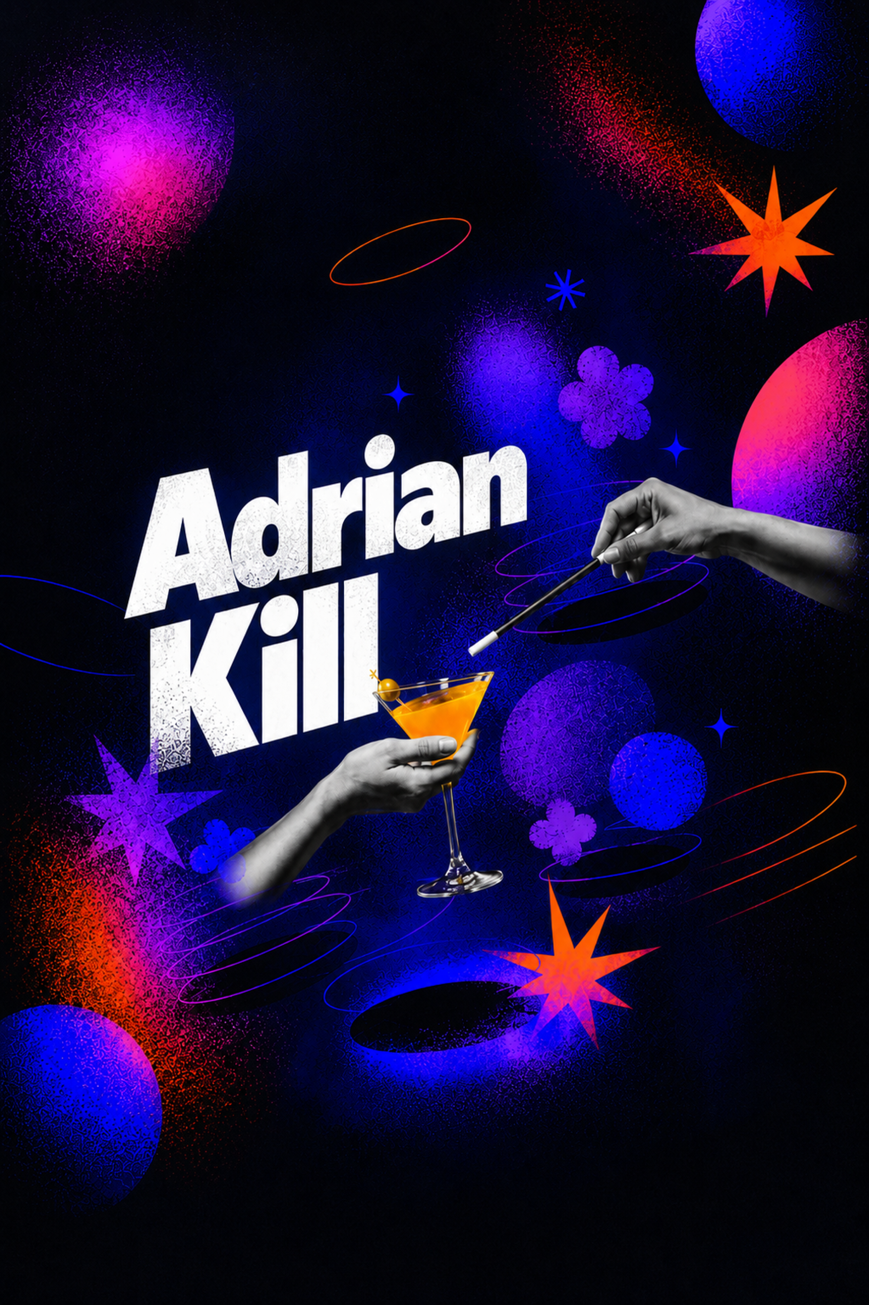 Mains magicien barman avec cocktail